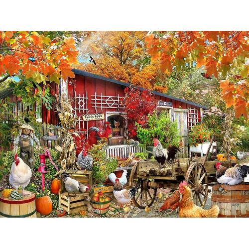Sunsout - Barnyard Chickens Puzzle 500pc